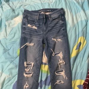 American eagle blue ripped jeans